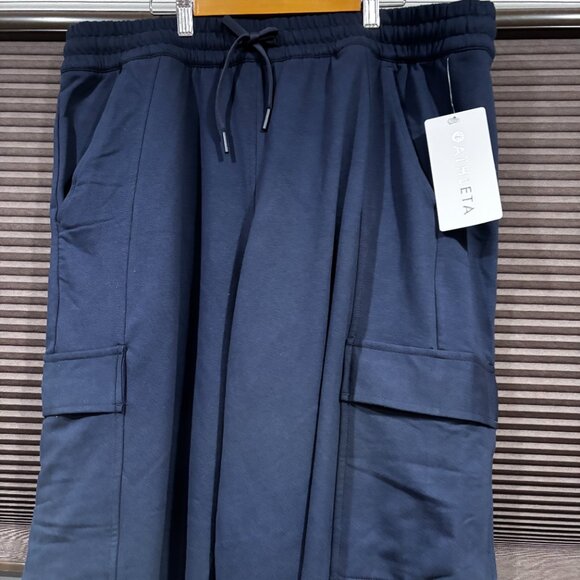 Athleta Women's Retroterry High Rise Wide Leg Cargo Pant Navy SZ: XL - Picture 3 of 12